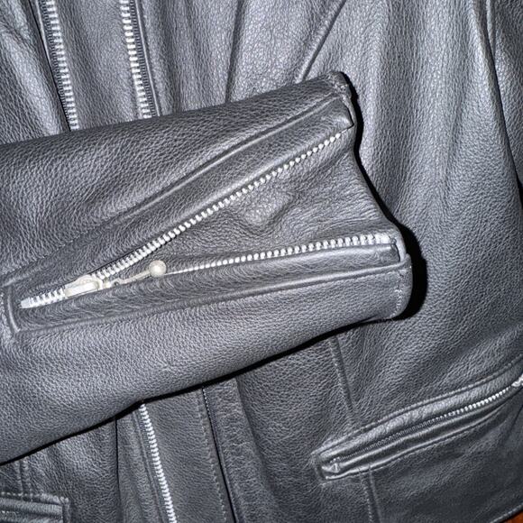 Black Performance Leather Jacket Sz Small Heavy Duty Protech Thinsulate Lining - Picture 4 of 11